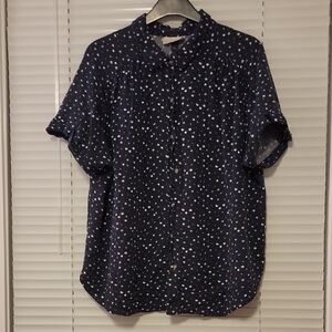 Universal Thread Button Down Floral Shirt Size XXL Blue